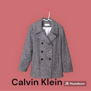 Calvin Klein Gray Double-Breasted Coat